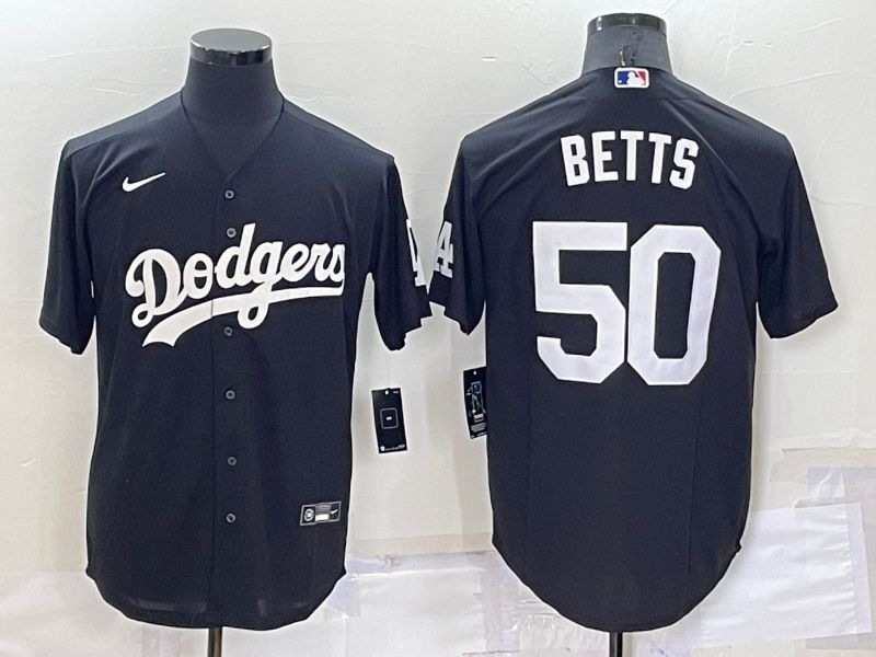 Men Los Angeles Dodgers #50 Betts Black Inversion Nike 2022 MLB Jersey